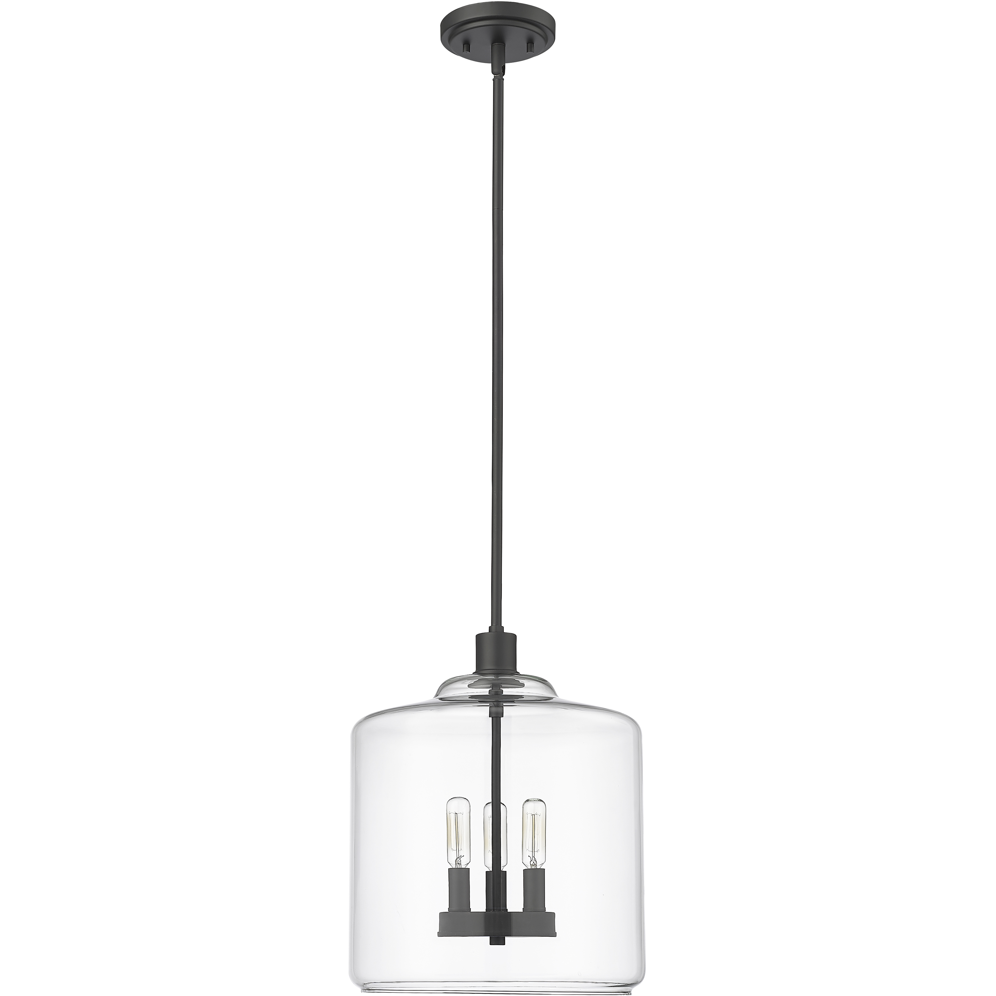 Asheville 3 Light 12 inch Matte Black Pendant Ceiling Light